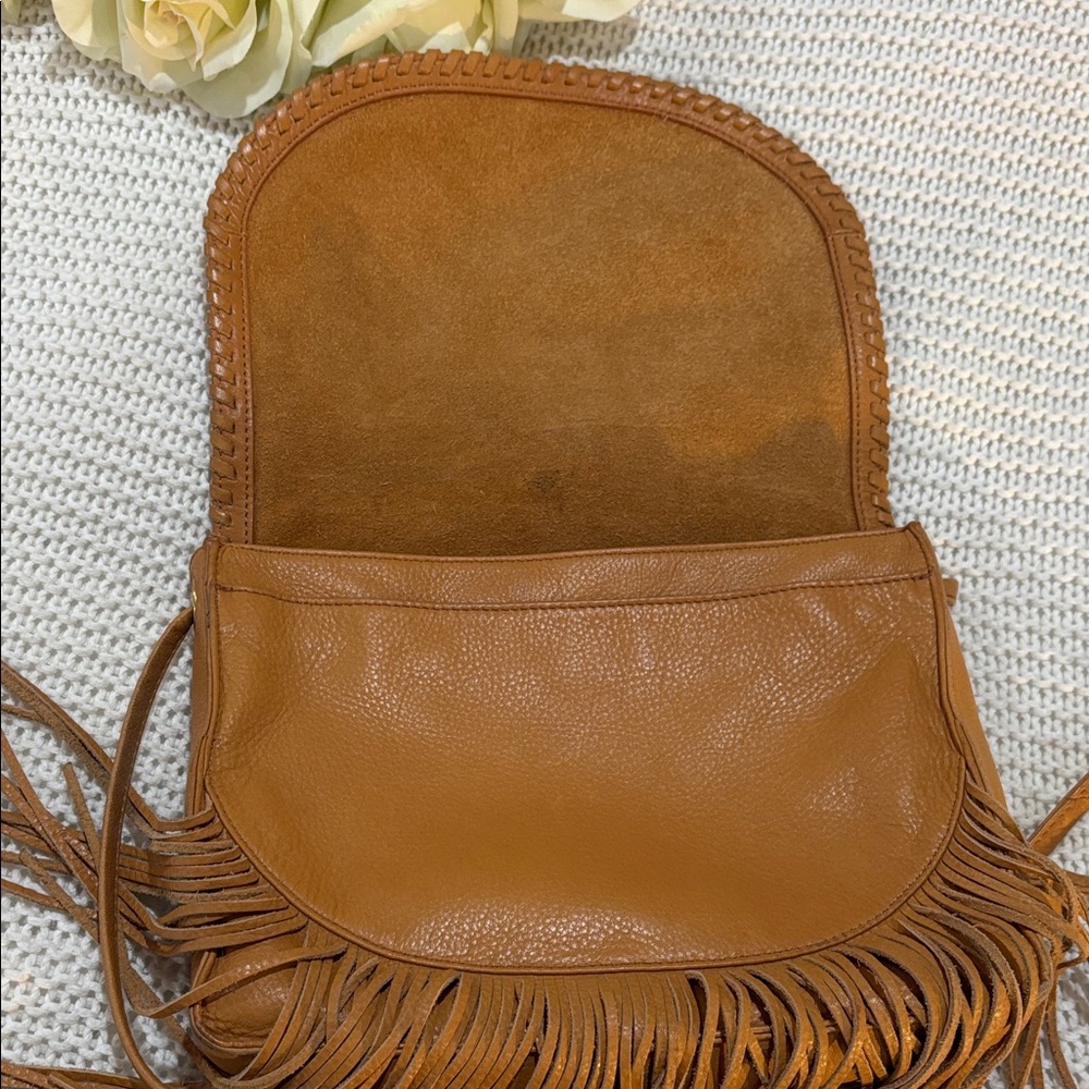 HOBO Brown Leather Fringe Crossbody Bag - Picture 6 of 13